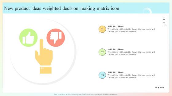 New Product Ideas Weighted Decision Making Matrix Icon