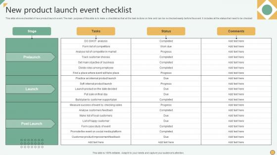New Product Launch Event Checklist