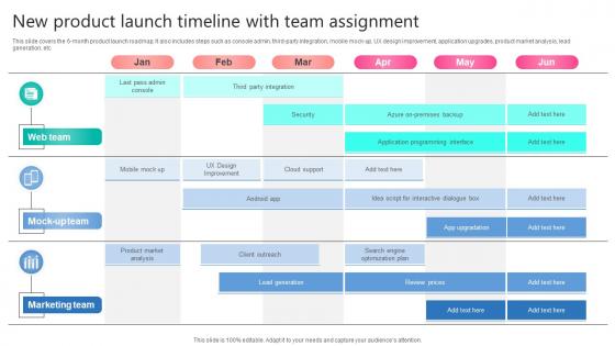 New Product Launch Timeline With Team Assignment