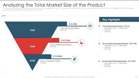 New product performance evaluation analyzing the total market size of the product