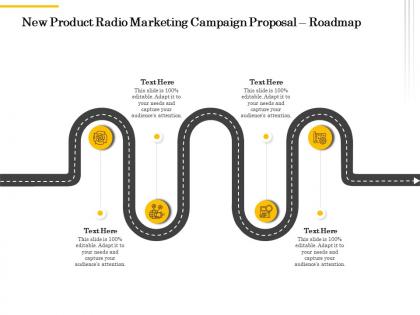 New product radio marketing campaign proposal roadmap ppt powerpoint file themes