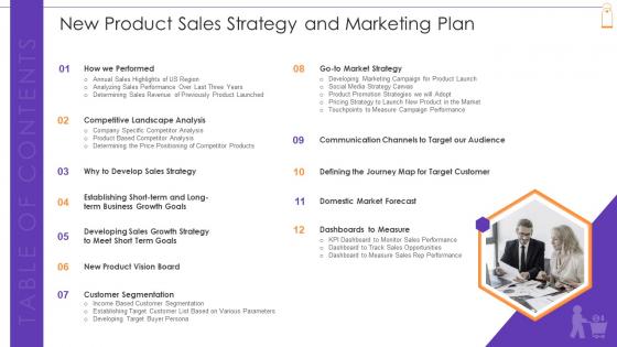 New Product Sales Strategy And Marketing Plan Table Of Contents