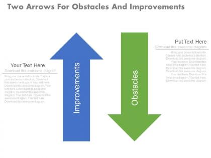 New two arrows for obstacles and improvements flat powerpoint design