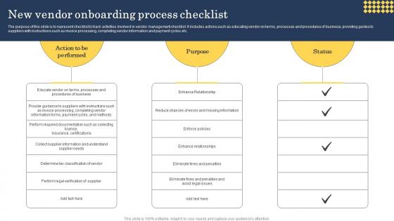 New Vendor Onboarding Process Checklist