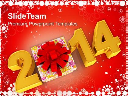 New year 2014 with gift favors powerpoint templates ppt backgrounds for slides 1113