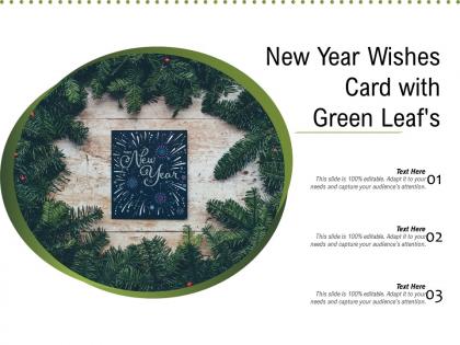 New year wishes card with green leafs