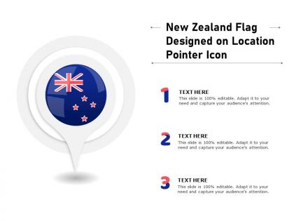 New zealand flag designed on location pointer icon