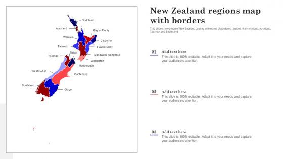 New Zealand Regions Map With Borders