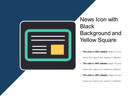 News icon with black background and yellow square
