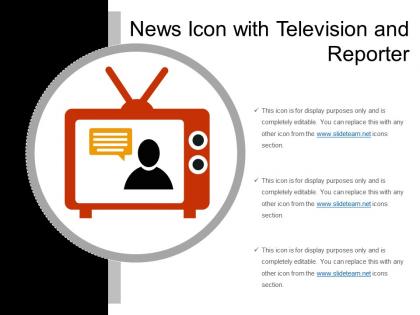 News icon with television and reporter