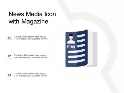 News media icon with magazine