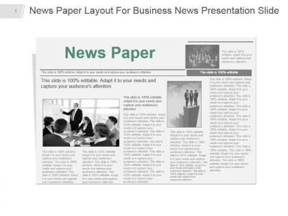 News paper layout for business news presentation slide