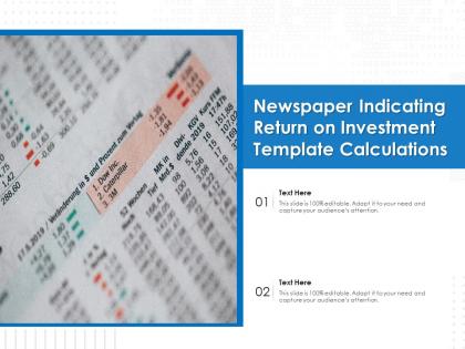 Newspaper indicating return on investment template calculations