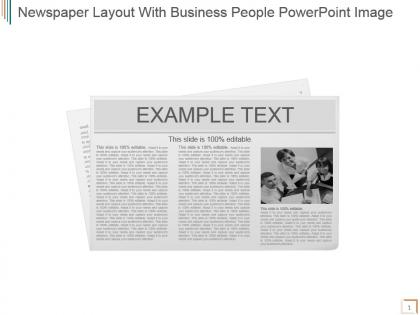 Newspaper layout with business people powerpoint image