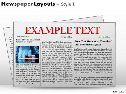 Newspaper layouts style 1 ppt 13