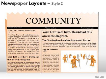 Newspaper layouts style 2 powerpoint presentation slides