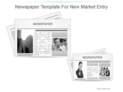 Newspaper template for new market entry presentation graphics