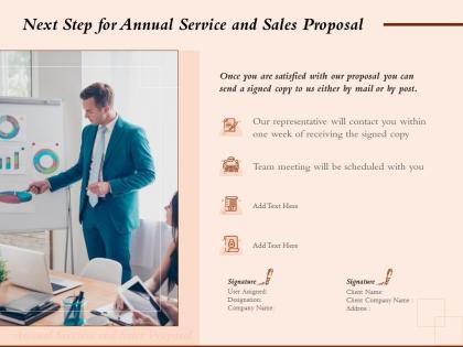Next step for annual service and sales proposal ppt powerpoint presentation outline