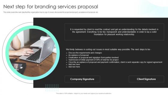 Next Step For Branding Services Proposal Ppt Powerpoint Presentation Professional Tips
