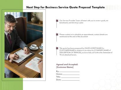 Next step for business service quote proposal template ppt powerpoint icon