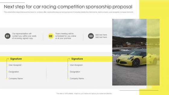 Next Step For Car Racing Competition Sponsorship Proposal