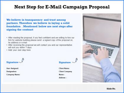 Next step for e mail campaign proposal ppt powerpoint presentation icon backgrounds