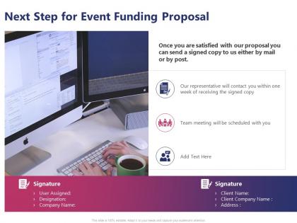 Next step for event funding proposal ppt powerpoint presentation professional