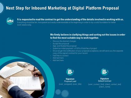 Next step for inbound marketing at digital platform proposal ppt infographics guide