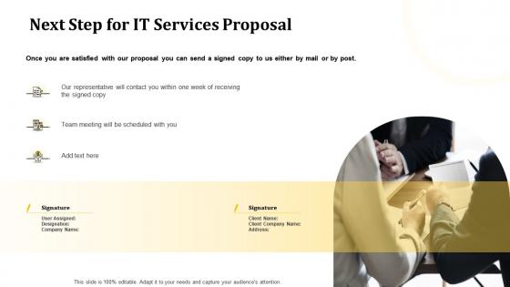 Next step for it services proposal ppt brochure