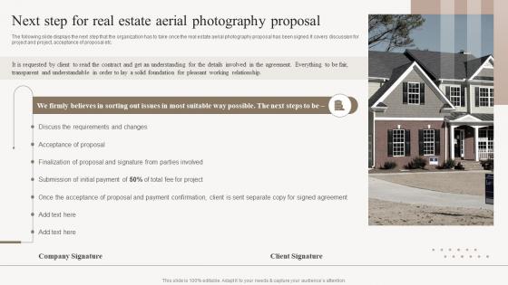 Next Step For Real Estate Aerial Photography Proposal Ppt Download