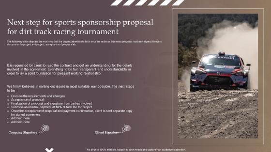 Next Step For Sports Sponsorship Proposal For Dirt Track Racing Tournament Ppt Introduction