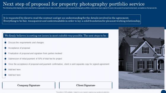 Next Step Of Proposal For Property Photography Portfolio Service Ppt Infographics