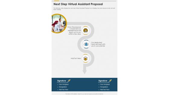Next Step Virtual Assistant Proposal One Pager Sample Example Document