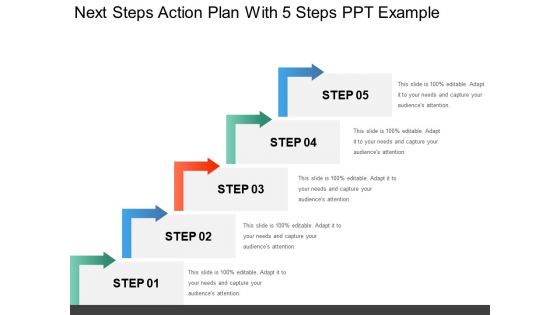 Next steps action plan with 5 steps ppt example