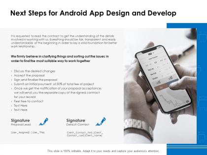 Next steps for android app design and develop ppt powerpoint presentation show guidelines
