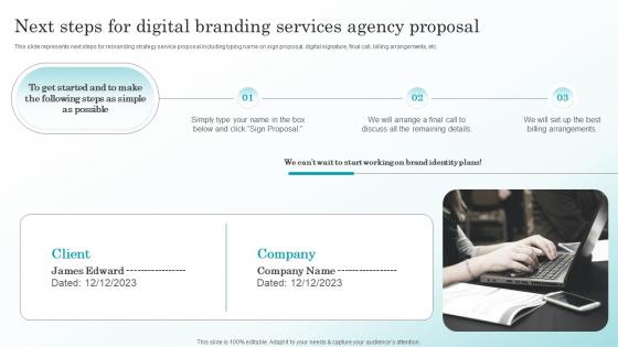 Next Steps For Digital Branding Services Agency Proposal Ppt File Example Introduction