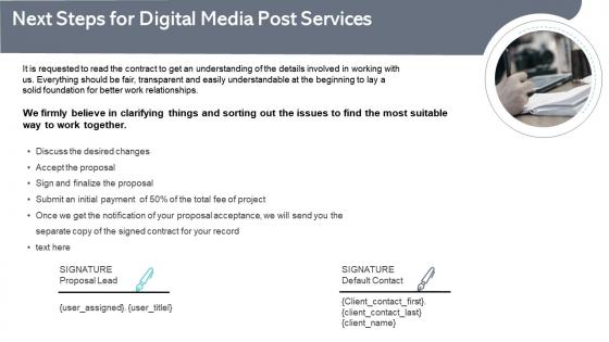 Next steps for digital media post services ppt styles slides