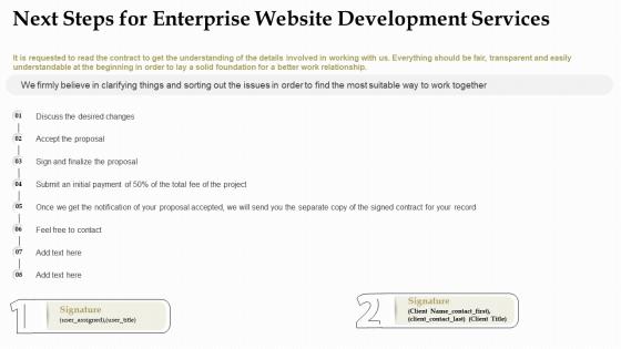 Next steps for enterprise website development services