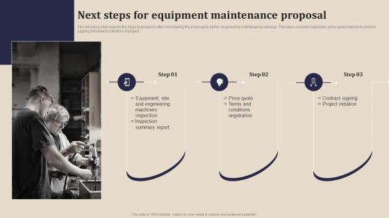 Next Steps For Equipment Maintenance Proposal Ppt Show Example Introduction
