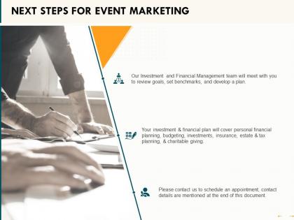 Next steps for event marketing ppt powerpoint presentation summary layouts