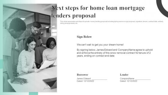 Next Steps For Home Loan Mortgage Lenders Ppt Powerpoint Presentation File Pictures