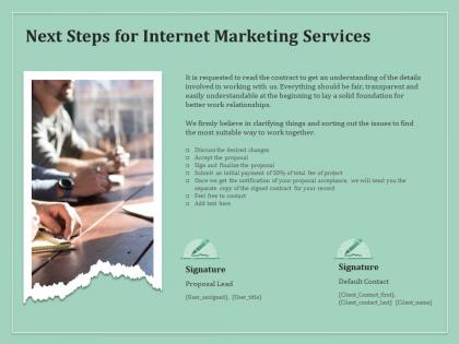 Next steps for internet marketing services ppt powerpoint presentation gallery outfit
