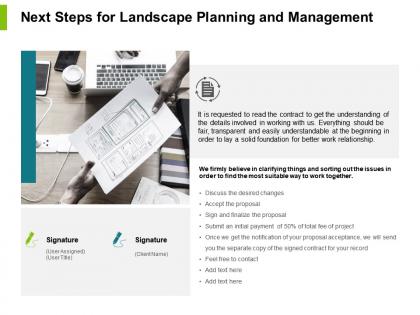 Next steps for landscape planning and management powerpoint presentation
