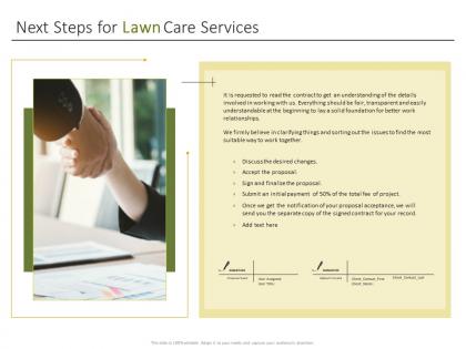 Next steps for lawn care services ppt powerpoint presentation download