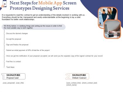 Next steps for mobile app screen prototypes designing services ppt powerpoint professional