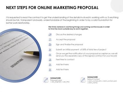 Next steps for online marketing proposal ppt powerpoint presentation inspiration