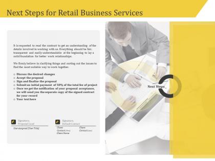 Next steps for retail business services relationships ppt icon