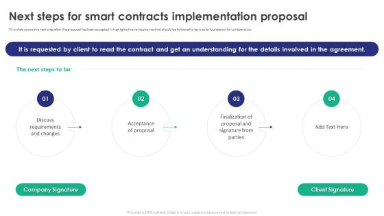 Next Steps For Smart Contracts Implementation Proposal