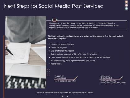 Next steps for social media post services ppt powerpoint presentation professional