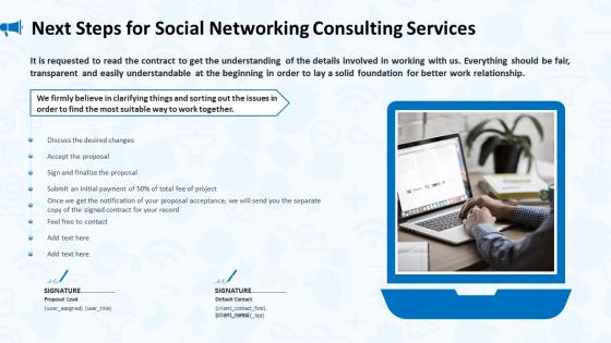 Next steps for social networking consulting services ppt slides graphic tips